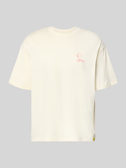 Produktfoto, Regular Fit T-Shirt aus reiner Baumwolle Modell 'PEANUTS' von Only & Sons, nadruk PEANUTS®, dżersej, kolor kremowy