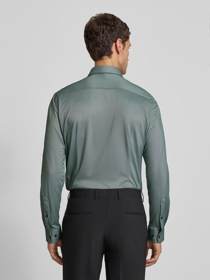 Jake*s Koszula biznesowa o kroju slim fit z kołnierzykiem typu kent Ciemnozielony 5