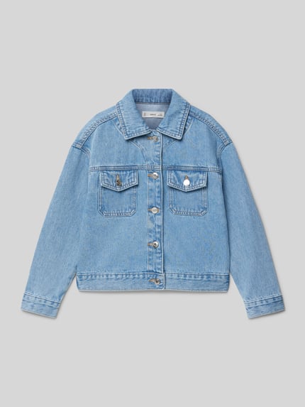 MANGO Jeansjacke mit Brustpattentaschen Modell 'alice' Blau 1