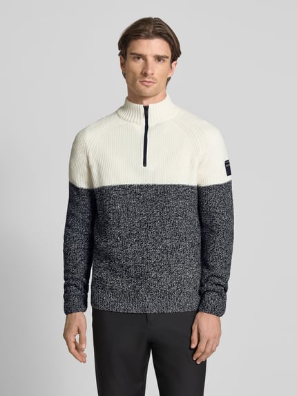 Tom Tailor Denim Regular Fit Troyer mit Raglanärmeln Offwhite 4