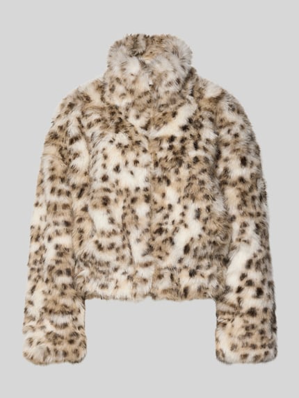 Produktfoto, Regular Fit Webpelzjacke in Leoparden Optik Modell 'JANIS' von Only, mehrfarbig, Animal Print, Kunstpelz, Zweiwege-Reißverschluss