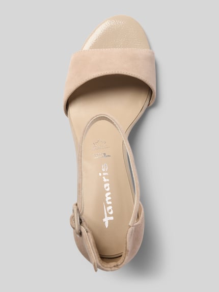 Tamaris Sandalette aus Leder mit Blockabsatz Hellgrau 3