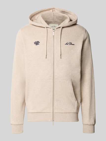 Regular Fit Sweatjacke aus reiner Baumwolle mit Logo-Stickerei Shop The Look MANNEQUINE