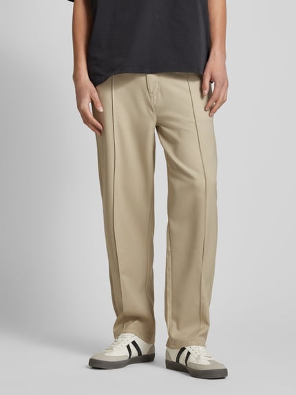 PEGADOR Regular Fit Hose mit fixierten Bügelfalten Modell 'GUIDER' Beige 4