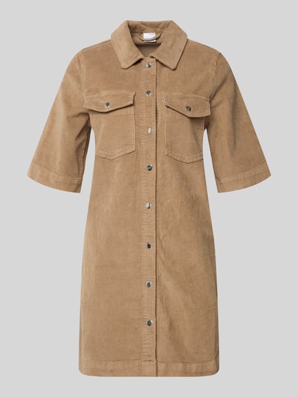 VERO MODA Flatteuze vrijetijdsjurk van katoenmix, model 'FENJA' Zand - 2