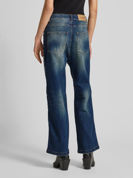 The Kooples Jeansy o kroju straight fit z zapięciem na guzik Jeansowy niebieski 5