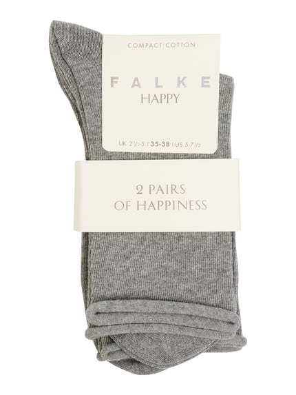 FALKE Sokken met stretch in een set van 2 paar, model 'Happy' Middengrijs gemêleerd - 2