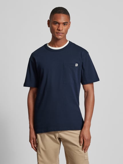 Anerkjendt T-Shirt mit Brusttasche Modell 'AKRUNE' Dunkelblau 4