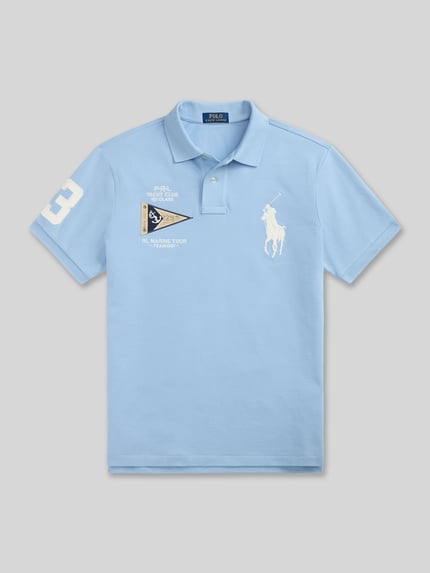Polo Ralph Lauren regular fit poloshirt van puur katoen met stitchings Lichtblauw - 2