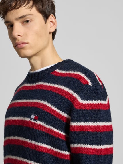 Tommy Jeans Regular Fit Strickpullover mit Alpaka-Anteil Marine 3