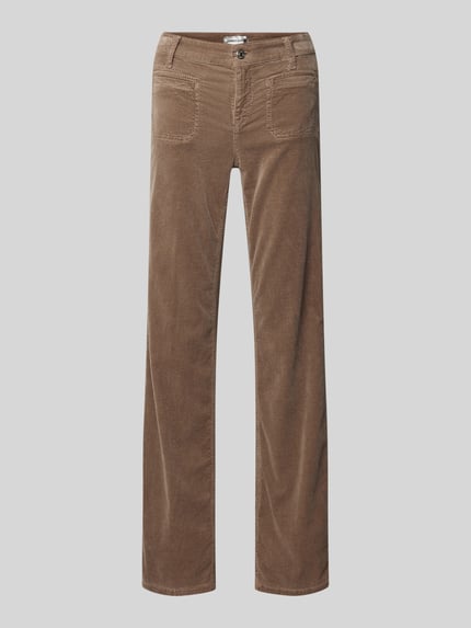 Produktfoto, Bootcut Cordhose mit Eingrifftaschen Modell 'TESS' von Cambio, Damen Cordhose aus Baumwoll-Mix mit Modal-Anteil in Braun