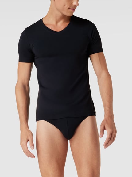 SCHIESSER T-Shirt mit V-Ausschnitt Black 1