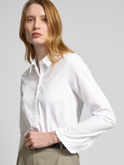 MORE & MORE Bluzka koszulowa o kroju regular fit z krytą listwą guzikową Złamany biały 3