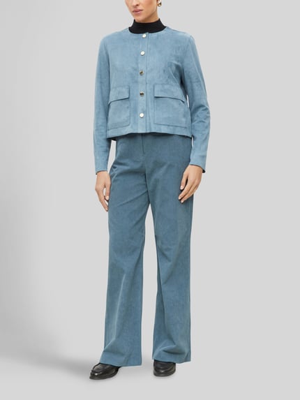 s.Oliver BLACK LABEL Regular Fit Cordhose mit weitem Bein Bleu 1