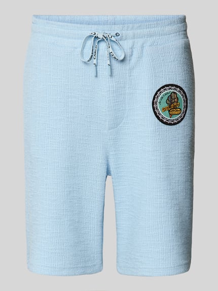 Carlo Colucci Regular Fit Shorts mit Label-Patch Hellblau 2