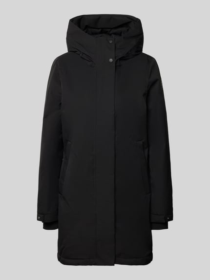 Produktfoto, schwarzer Parka mit 10.0000mm Wassersäule von G.I.G.A. DX, verdeckter Reißverschluss, Kapuze, Eingrifftaschen, Regular Fit