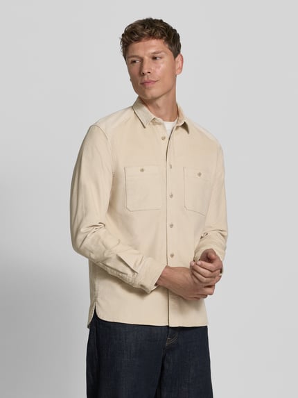 DRYKORN Regular Fit Hemdjacke mit Kentkragen Modell 'NOVEN' Beige 4