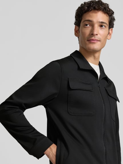 Zuitable Regular Fit Hemdjacke mit Viskose-Mix Modell 'Taylor' Black 3