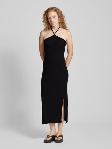 PIECES Knielanges Kleid mit Neckholder Modell 'ALICIA' Black 4