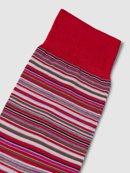 FALKE Socken mit Streifenmuster Modell 'MICROBLOCK SOCK' Rot 2