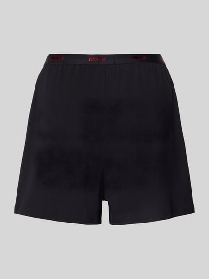 HUGO Szorty od piżamy o kroju relaxed fit z mieszanki bawełny model ‘HUGO ID SHORTS’ Czarny 3