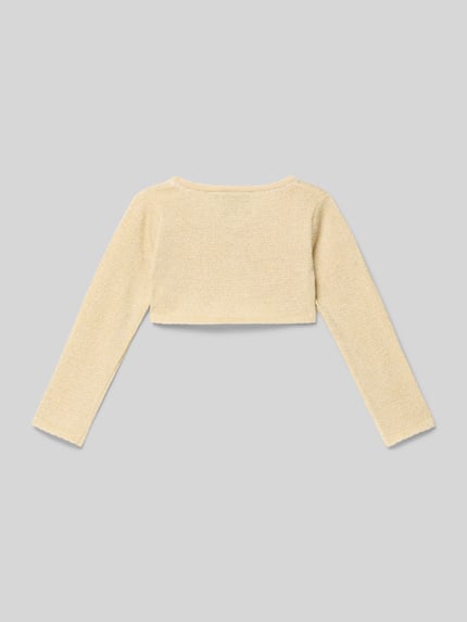 Happy Girls Cropped Bolero in Strick-Optik mit Zierbordüren Gold 3
