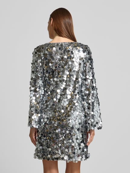 VILA Mini-jurk met pailletten, model 'CHAYA' Zilver - 5