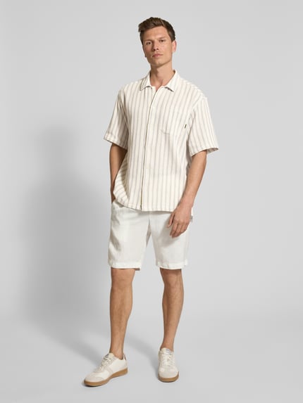 WOODBIRD Vrijetijdsoverhemd met borstzak, model 'Banks' Offwhite - 1