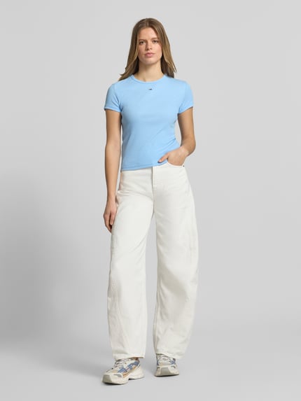Tommy Jeans Slim fit T-shirt van katoenmix Lichtblauw - 1