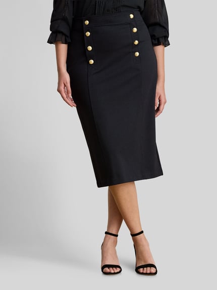 Lauren Ralph Lauren Spódnica ołówkowa o kroju tapered fit z mieszanki wiskozy BLACK 6