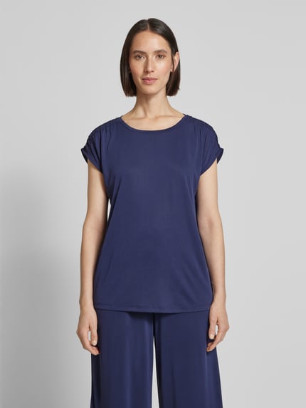 Christian Berg Woman T-shirt z prążkowanym okrągłym dekoltem Ciemnoniebieski 4