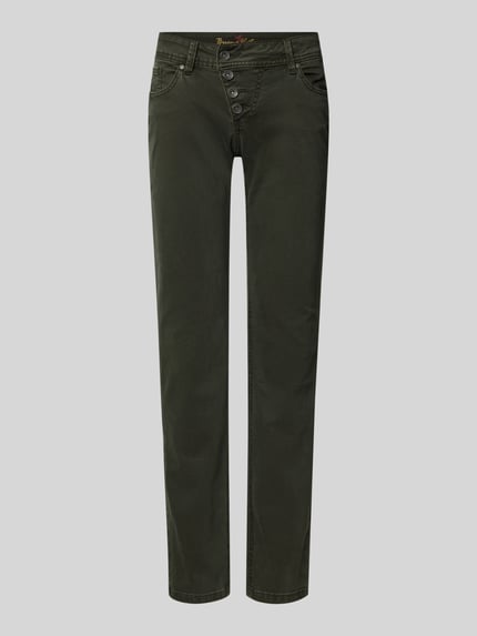 Buena Vista Jeansy o kroju slim fit z listwą guzikową model ‘MALIBU’ Ciemnozielony 2