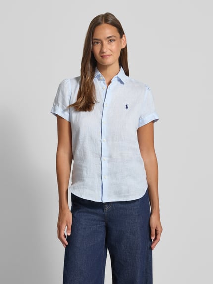 Polo Ralph Lauren Regular Fit Leinenbluse aus reinem Leinen Bleu 4