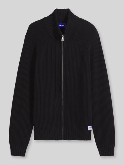 HUGO Blue Regular Fit Strickjacke aus reiner Baumwolle Modell 'Sonzie' BLACK 2