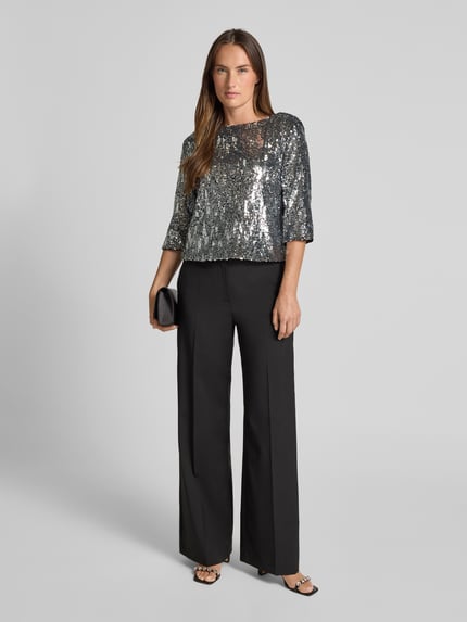 GUIDO MARIA KRETSCHMER WOMAN Regular Fit Bluse mit Allover-Pailettenbesatz Modell 'Asya' Silber 1