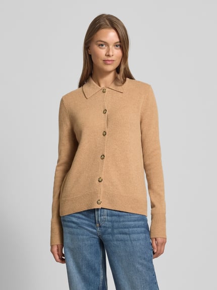 Christian Berg Woman Regular Fit Strickjacke aus reiner Wolle Camel 4