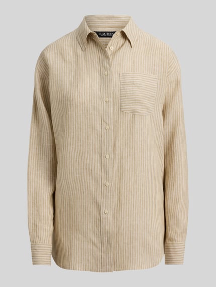 Lauren Ralph Lauren relaxed fit blouse met lange mouwen van puur linnen Beige - 2
