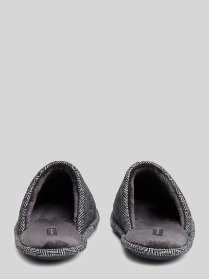 Tommy Hilfiger Hausschuh mit weichem Fleecefutter Mittelgrau 5