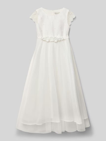 Une Hautre Couture Maxi-jurk met ronde hals Offwhite - 1