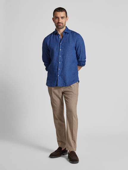Stenstroms Regular Fit Business-Hemd mit Kentkragen Modell 'Collar' Marine 1