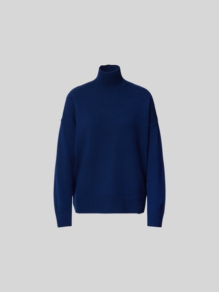 Victoria Beckham Sweter ze stójką Granatowy 2