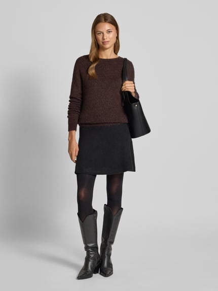Rich & Royal Strickpullover mit gerippten Abschlüssen Dunkelbraun 1