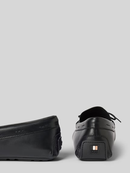BOSS Mocassins met label in reliëf, model 'Noel' Zwart - 2