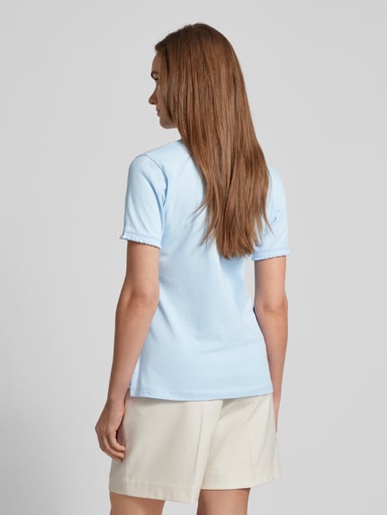 Frieda & Freddies Poloshirt mit Motiv-Print Hellblau 5