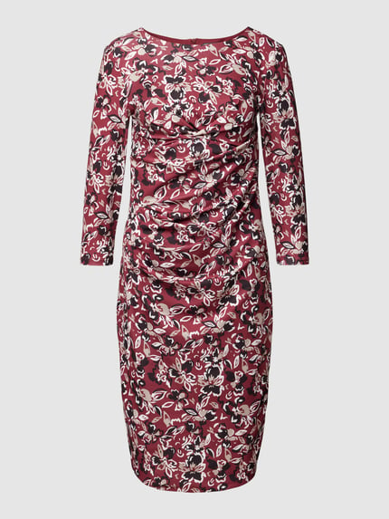 Montego Knielanges Kleid mit Allover-Print Bordeaux 2