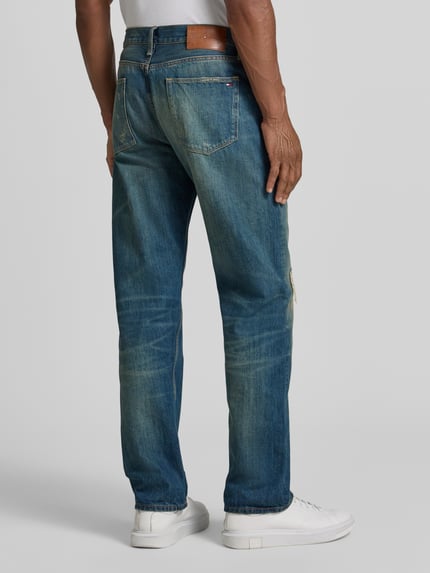 Tommy Hilfiger regular fit straight jeans van puur katoen model 'DOVER' Donkerblauw - 5