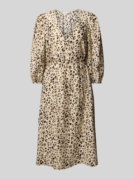 MSCH Copenhagen Knielange jurk met V-hals, model 'Alyona Vlora' Beige - 2