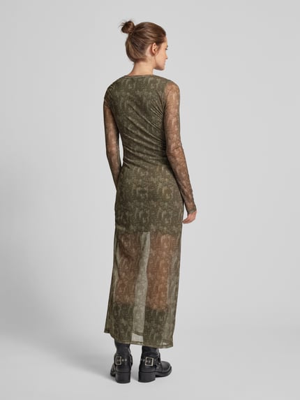 NOISY MAY® Maxi-jurk met plooien, model 'JUDITH' Grafiet - 5