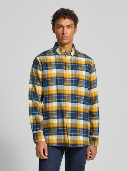 Christian Berg Men Regular Fit Freizeithemd mit Button-Down-Kragen GELB 4