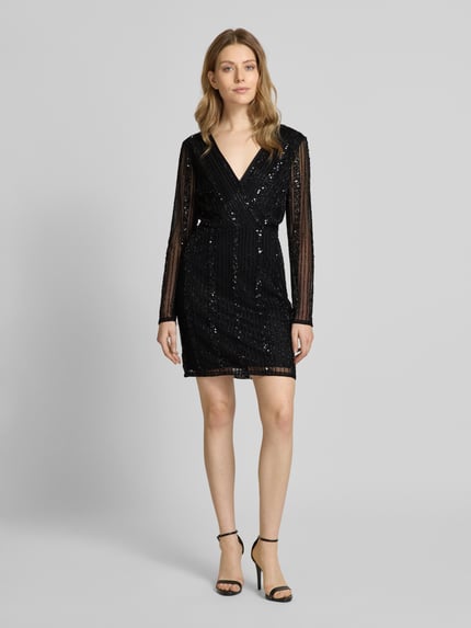 Lace & Beads Cocktailkleid in Wickel-Optik Black 1